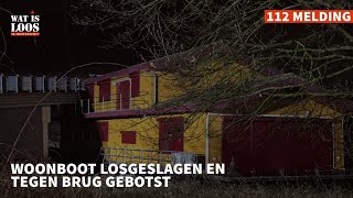 WOONBOOT LOSGESLAGEN EN TEGEN BRUG GEBOTST [upl. by Strepphon]