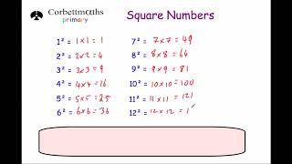 Square Numbers  Primary [upl. by Anrym217]