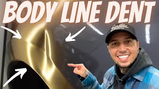 Body line dent repair  Paintless dent tutorial [upl. by Lynn]