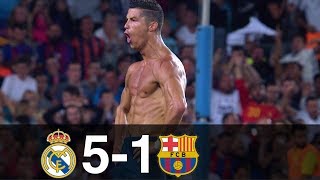 Real Madrid vs Barcelona 51 Goals amp Highlights w English Commentary Spanish Supercup 2017 HD 1080p [upl. by Airamanna]