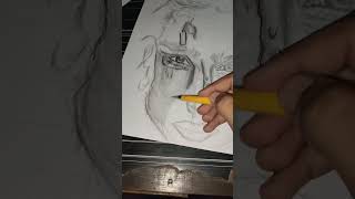 drawing hyper Realistic Wet face portrait short artist drawingyoutubeshorts [upl. by Atnovart]