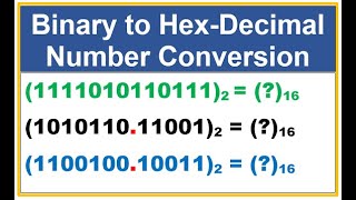 Binary to Hexadecimal Conversion With Dot [upl. by Nolyarg]