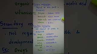 PlantsPrimary and secondary metabolitesNEET CTET KVS NVSHappy learning [upl. by Verdha]