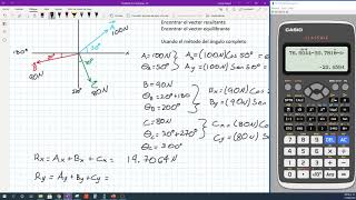 Suma de vectores Vector Resultante Vector Equilibrante Método de las componentes ángulo completo [upl. by Judd]