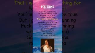 Ariana Grande  positions Lyrics shorts [upl. by Rexana]