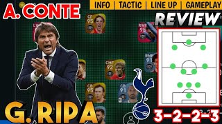 G RIPA A CONTE 3223 REVIEW  TOTTENHAM MANAGER  PES 2021 MOBILE [upl. by Matthew]