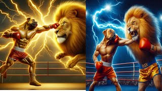 The Boxing 🥊 Yellow Dog With Yellow Lion Fighter catlover cate cuteecats [upl. by Gowrie]