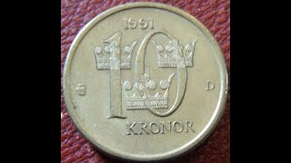 1991 Sweden 10 Kronor Coin [upl. by Anha]