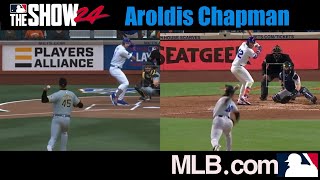 ⚾️ Aroldis Chapman  MLB the Show 24 vs Real Game Pitching Motion [upl. by Niwrad]