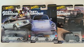 Hot Wheels Fast amp Furious Premium Mercedes Benz 500 SEL Porsche 911 Carrera RS Land Rover Defender [upl. by Sido36]