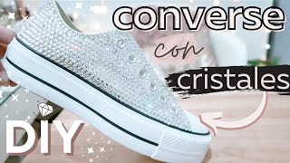 DIY Converse Personalizados con Cristales  Tenis Converse para Novia Como Decorar [upl. by Dill533]