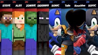 Super Smash Bros Ultimate  Minecraft vs Sonic The Hedgehog [upl. by Jochbed]