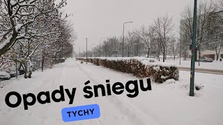 Opady śniegu w Tychach [upl. by Past]