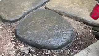 How to DIY large irregular concrete natural looking stepping stones [upl. by Yerggoeg]