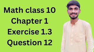 Math class 10 chapter 1 Exercise 13 Question 12 [upl. by Eceryt]