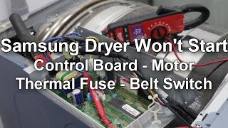 Samsung Dryer Wont Start or Spin  Troubleshooting and Repair Guide [upl. by Cram422]