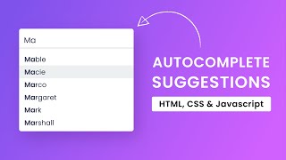 Autocomplete Suggestions On Input Field  HTML CSS amp Javascript [upl. by Ellednahs]