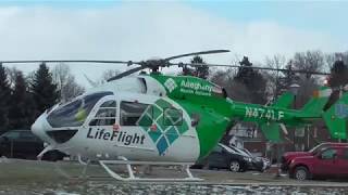 EC145 Life Flight Helicopter Full Engine Start and Take Off [upl. by Alpheus]