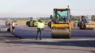 Generalsanierung große Start und Landebahn Airport Köln Bonn [upl. by Ahseiym144]