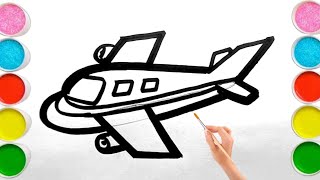 Aeroplane Drawing for Toddler  Coloring painting for kids  kids Drawing  aeroplane kidsvideo [upl. by Hildebrandt]