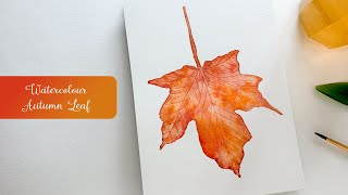 Easy Watercolour Autumn Leaf Painting 🍁 [upl. by Gazo]