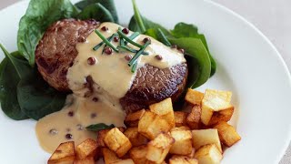 Recette  Pavé de boeuf au poivre [upl. by Idihsar537]