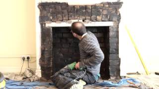 Fireplace breakout and installation of Woodwarm Pheonix Fireblaze 6 [upl. by Hanford]