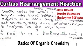 Curtius Rearrangement Reaction  Detailed Mechanism  Handwritten Notes chemistry [upl. by Jt]