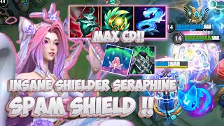 SPAM SHIELD  CRYSTAL ROSE SERAPHINE SUPPORT GAMEPLAY  WILD RIFT BUILDRUNES [upl. by Micro]