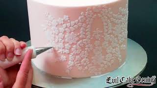 Lace Stencil and Piping Technique [upl. by Andrei]