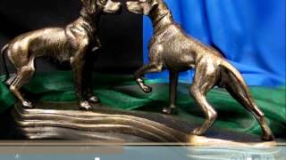 Skulptur Hund Hunde aus Gusseisen Jagdhunde Figur Metallfigur Geschenk für Mann Geschenkewmv [upl. by Iramohs]