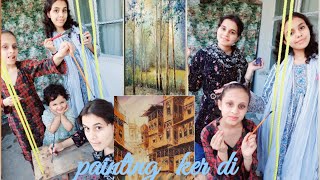 Ghar my swing laga liSwing ko paint kia A busy dayMeerabMadihaEman Sisterhood [upl. by Sawtelle]