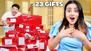 23 Gifts for Her 23rd Birthday  Mayank Surprised Nishu [upl. by Lasser670]