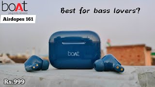 Boat Airdopes 161 Unboxing and Review 🔥  Sound Test  Water Test 💦  Rs999  Hindi [upl. by Vorster486]