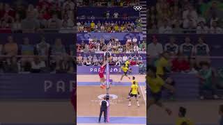 Nothing but pure hustle and precision from Team Brazil at Paris2024 🏐🔥Olympics [upl. by Samot]