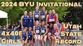 2024 BYU Invitational 4x400 Girls State Record [upl. by Yusuk]