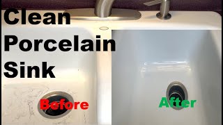 How to Clean a White Porcelain Kitchen Sink  Revealing The Best Cleaning Method [upl. by Jerrie]