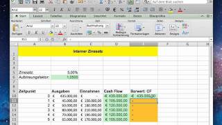 Investitionsrechnung Interner Zinssatz mit Excel [upl. by Giraldo]