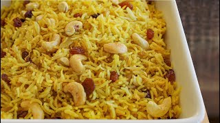 Cashew amp Raisin Rice Pilaf Recipe  How to make Rice Pilaf [upl. by Coit]