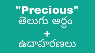 Precious meaning in telugu with examples  Precious తెలుగు లో అర్థం meaningintelugu [upl. by Whall]