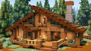 Minecraft How to Build a Simple Survival House  Cabin House Tutorial [upl. by Justino]