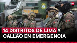 Paro de transportistas Gobierno oficializa el estado de emergencia en 14 distritos de Lima y Callao [upl. by Sofko281]