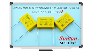 Suntan 310VAC Metallized Polypropylene Film Capacitor X2 Temperature Humidity BiasTHB series [upl. by Carli]