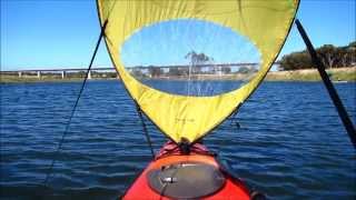 Kayak Sailing  Bic Kayak Sail on Wilderness Tarpon 140  part 1 [upl. by Ardnoed]