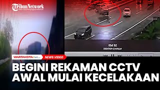 DetikDetik CCTV Merekam Awal Mula Kecelakaan Di Tol Cipularan KM 92 [upl. by Mandych420]