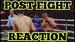 TIM TSZYU VS SEBASTIAN FUNDORA POST FIGHT REACTION [upl. by Attecnoc744]