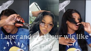 HIGHLY REQUESTED DETAILED  HOW TO CUT  LAYER  CURL YOUR WIG TO PERFECTION  XOLIGCABASHEVLOGS [upl. by Currey]