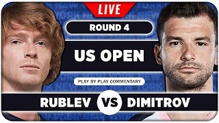 RUBLEV vs DIMITROV • US Open 2024 • LIVE Tennis Play by Play Stream [upl. by Leoy]