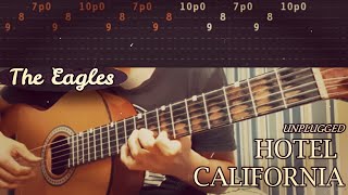 HOTEL CALIFORNIA LiveAcoustic  The Eagles  Full Guitar Lesson TABS [upl. by Dnaltroc]