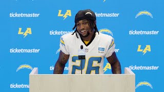 Asante Samuel Jr On Minter amp Rookies  LA Chargers [upl. by Pernick]